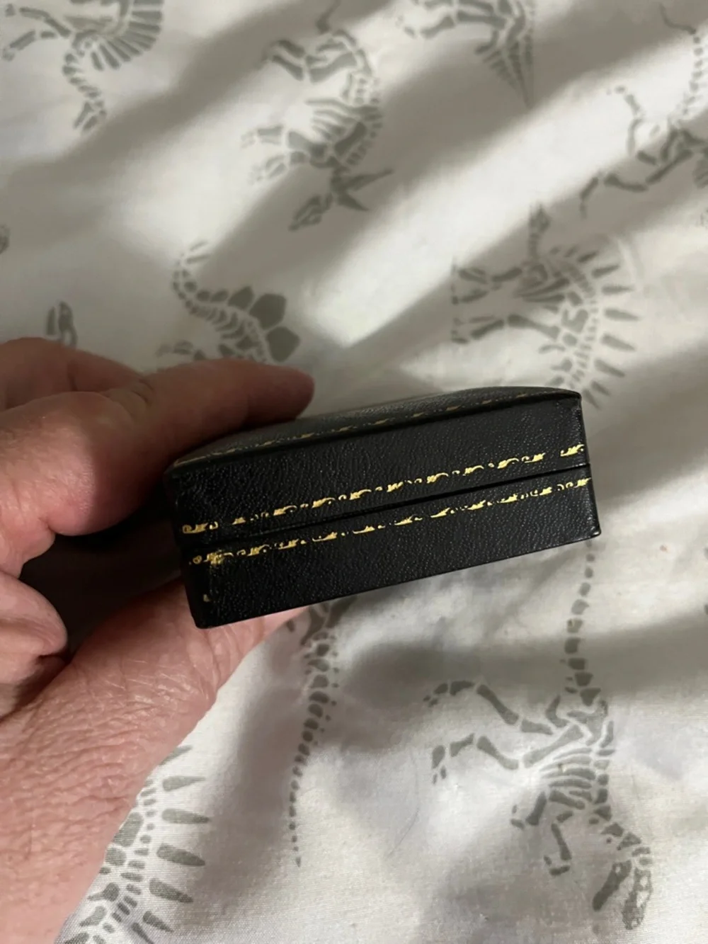 Vintage Stitched Local Jeweler Jewelry Box Sturdy Ring Earrings